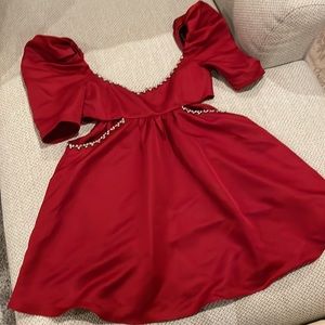 Brand new Designer rhinestone satin evening dress